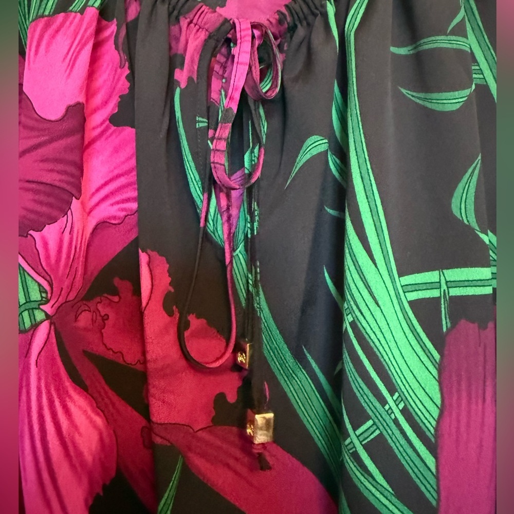 MICHAEL Michael Kors Floral Blouse - Black and Pink - Picture 5 of 6